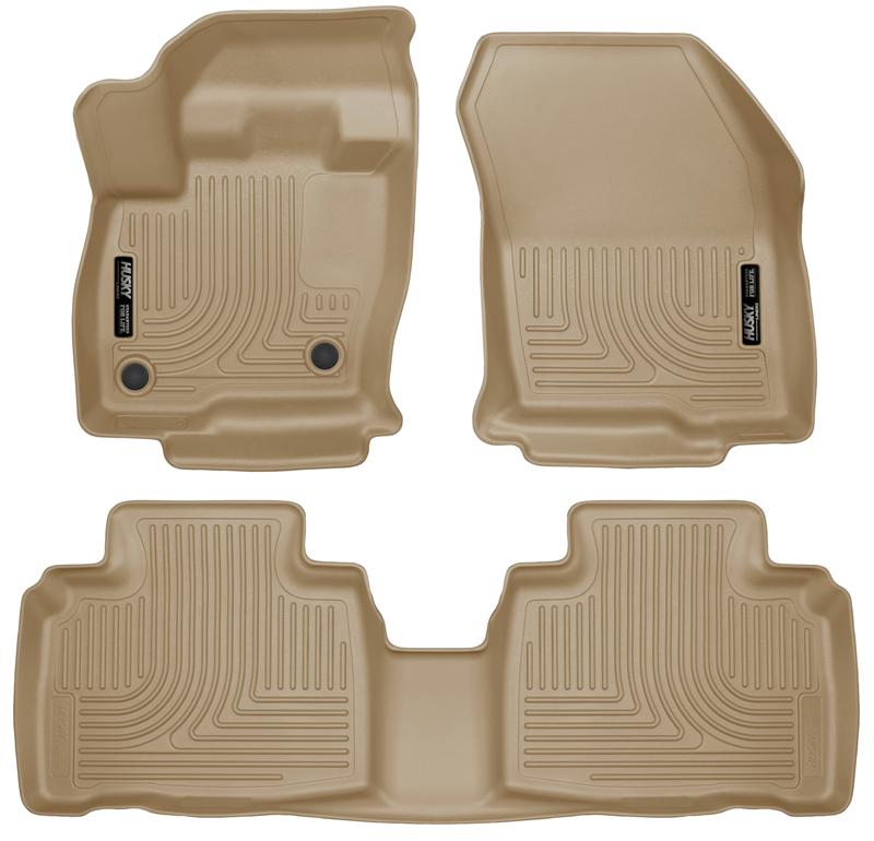 Ford Edge Floor Mats - Front + Rear - Husky Liners - WeatherBeater - Tan - 2015